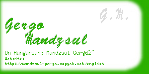 gergo mandzsul business card